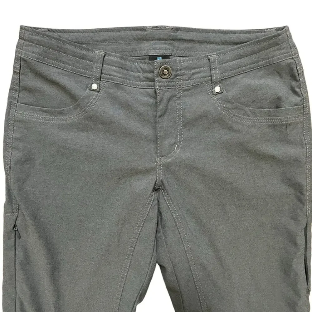 KUHL Legendary Pants in Gray Cinchable cuffs Cargo pockets SZ 6 SHORT